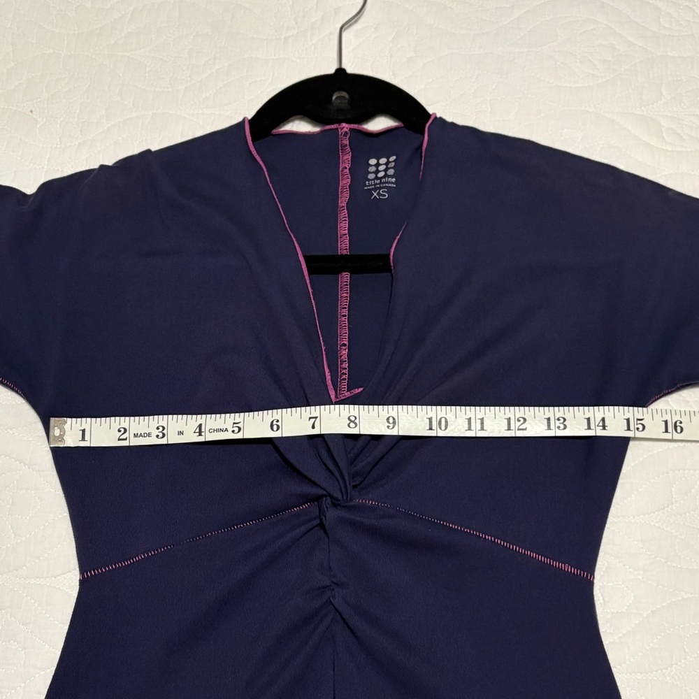 Navy Dress with Pink Accents